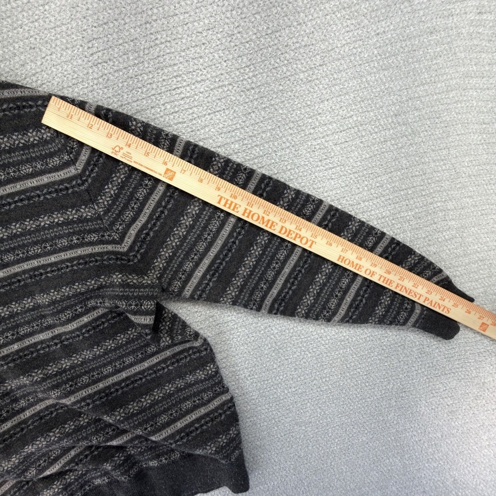 Jos A Bank Sweater Mens Large Gray Geometric Lambs Wool Blend Pullover V-Neck - Picture 15 of 15